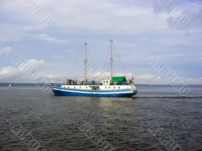 Yacht on the waves