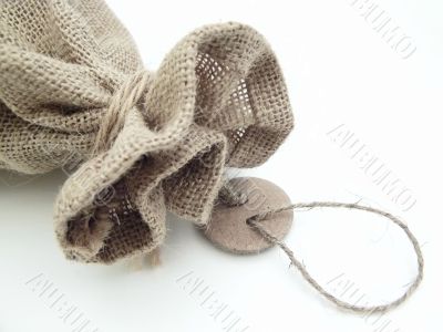 Sack with tag label