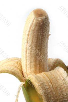 Peeled Banana Isolated on White