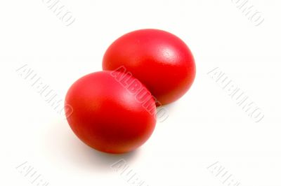 Two Easter red egg