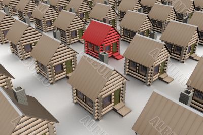 Standing out from the crowd. 3D image.