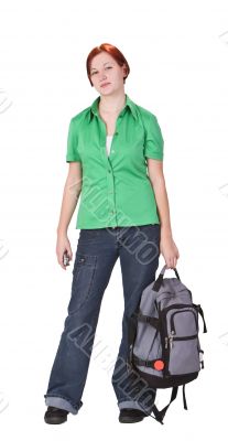 Redheaded girl student