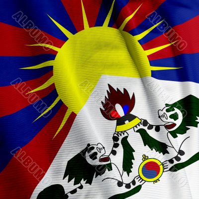 Tibet Flag Closeup
