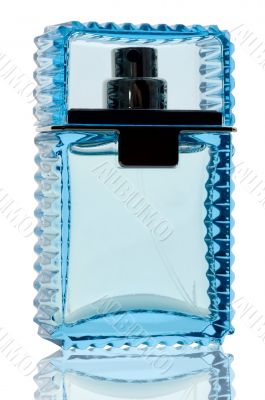 Blue perfume bottle