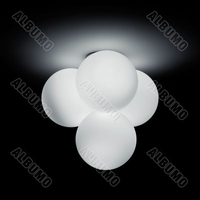 design lamp on black ceiling