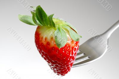 Strawberry on a fork