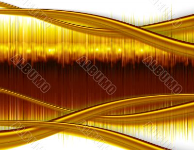 Abstract Computer Background - Gold Waves