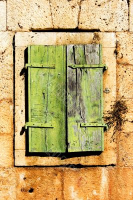 Old croatian wooden window shutter