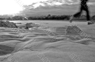 Running on the beach