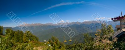 Cableway in Caucase Mountains