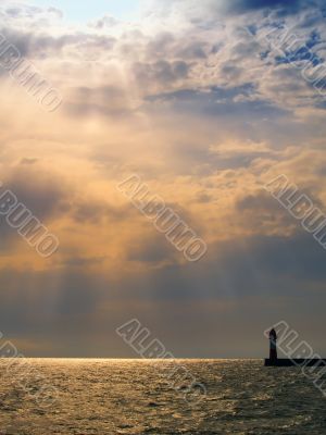 Sunlight and lighthouse