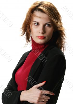 white, red and black