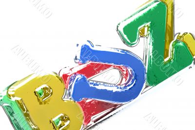 Close-up of letters. Great details !