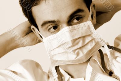 Portrait of a young doctor with stethoscope.