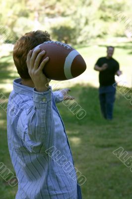 Throwing football