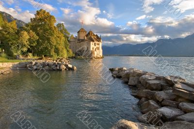 Fortress ?hillon  on lake Leman