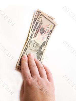 Hand with dollars