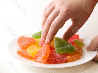 Hands with marmalade