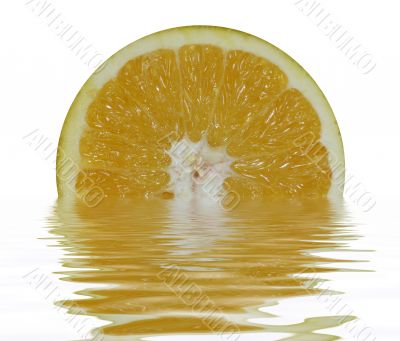 Orange slice in water