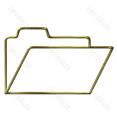Golden opened folder silhouette