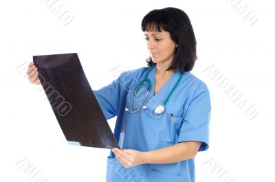 Woman doctor whit radiography