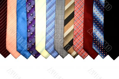 Group of different coloured ties