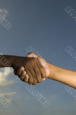 Kids shaking hands