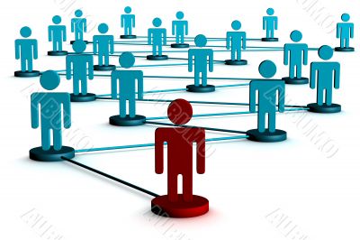 Conceptual image of teamwork. 3D image.