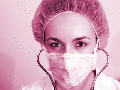 Portrait of a young doctor with stethoscope.