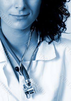 Portrait of a young doctor with stethoscope.