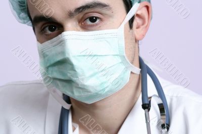 Portrait of a young doctor with stethoscope.