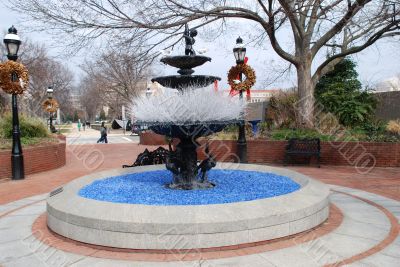 Winter fountain.