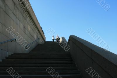 In top on a ladder