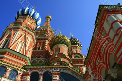 Multi-coloured domes of church