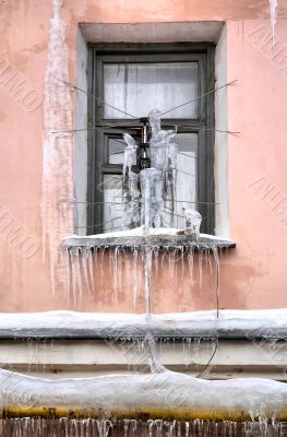 Icicles on the window