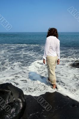 Black sand beach on Big Island