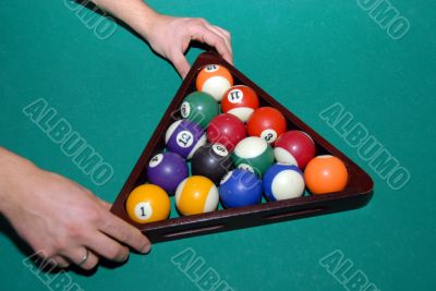 billards table and balls