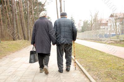 senior couple strolling