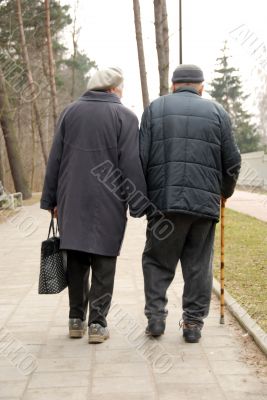 senior couple strolling