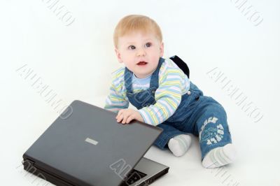 The boy with laptop