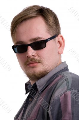 man in black glasses