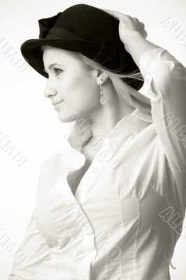 woman in hat
