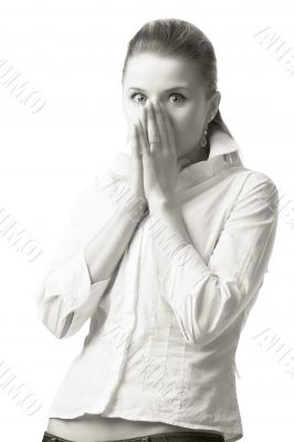 surprised woman portrait
