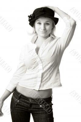 woman in hat