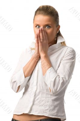 surprised woman portrait