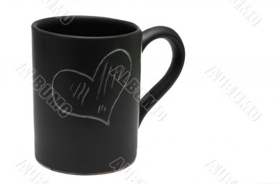 Black coffee cup on white