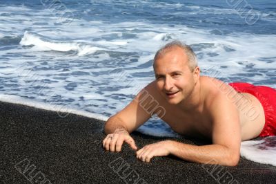 Black sand beach