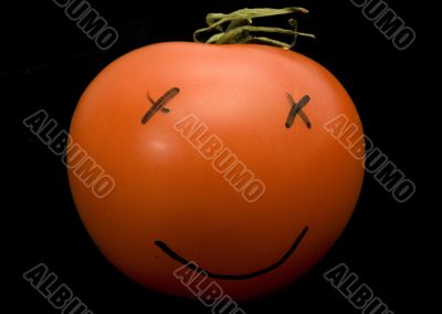 Smile Tomato Isolated in White Background