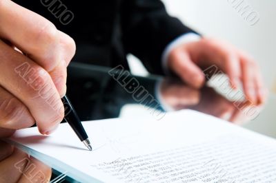 Signing business document