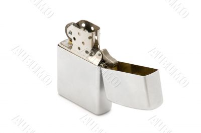 Metal lighter on white